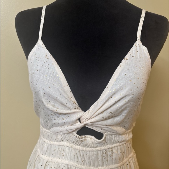 Max + Ash Cream Midi Dress With Gold Dots - Picture 4 of 6